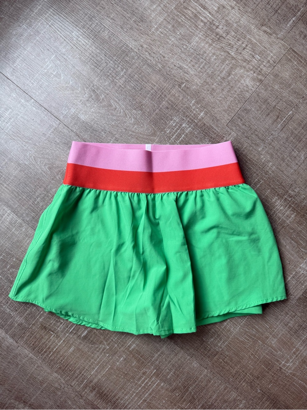 Beach Riot Green Skirt with Pink and Red Waistband